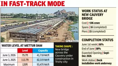Low Cauvery Water Aids Accelerated Construction of New Bridge in Trichy