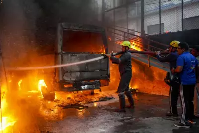 Massive Fire Erupts at Workers Settlement Near Delhi's Udyog Bhawan