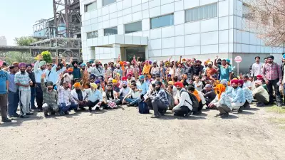 Outsourced workers protest at Guru Amardas thermal plant in Tarn Taran