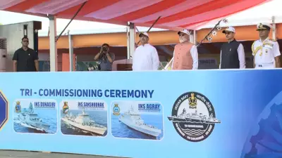 PM Modi Commissions 3 Indigenous Warships INS Agray, Sanshokhak, Dunagiri