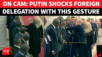 Putin Adjusts Tanzanian Official's Badge During Moscow Ceremony