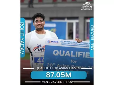 Rohit Yadav's 87.05m Javelin Throw Ranks Second in Global Top List