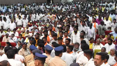 Slipper hurled at Congress MLA Pradeep Eshwar in Chikkaballapur over Kumaraswamy remarks