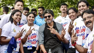 Tamil Nadu CM Vijay runs marathon on World Anti-Drug Day