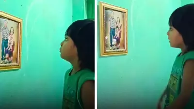 Viral Video: Girl Cries Before Deceased Father's Photo, Asks Why He Drank