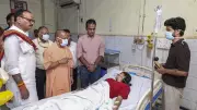 Adityanath Visits Lucknow Fire Site, Announces Aid and Strict Action