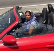 Delhi influencer 'desi baddie' in salwar kameez breaks stereotypes driving red Porsche