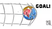 DH Cartoon: Goal! Satirical Take on Football Victory