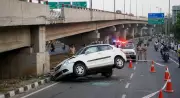 Family of three injured as car plunges off bridge near Jagraon