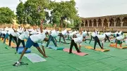 Hampi's Elephant Stable Hosts International Yoga Day in Karnataka
