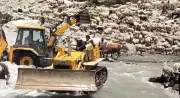 Himachal health worker crosses flooded stream on bulldozer for polio vaccination