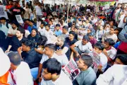 Hyderabad's Dharna Chowk hosts unique protest against NEET paper leak, demands education minister's resignation