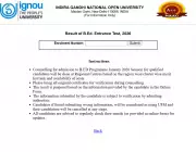 IGNOU BEd Entrance Test 2026 Results Declared: How to Check