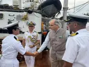 Indian Envoy Vinay Kwatra Visits INS Sudarshini at Baltimore Port for SAIL 250