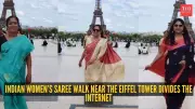 Indian Women's Saree Walk Near Eiffel Tower Sparks Online Debate