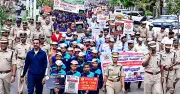 Kalaburagi Police Commissioner leads walkathon against drug addiction