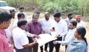 Karur Collector Inspects Land Acquisition for Stalled Bridge Project