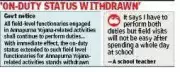 Kolkata Withdraws On-Duty Status for Annapurna Yojana Officials