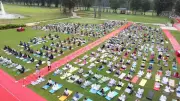 Large-scale yoga event at Visakhapatnam golf club ahead of International Yoga Day
