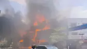 Massive Fire Breaks Out at Helmet Bazaar in Hyderabad's Ameerpet Area