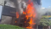Massive Fire Breaks Out in Three-Storey Complex Near Ameerpet Metro Station in Hyderabad