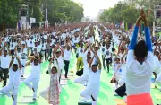 Over 5,000 Join Mass Yoga Session in Vijayawada for Yogandhra-2026 Campaign