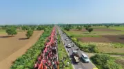 Pali Dham in Mahendragarh aims for world record with 1,100-metre saffron flag procession