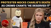 Protester Dressed as Charlie Kirk Reenacts Assassination at Erika Kirk Event