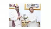 Raipur: Lok Sabha Speaker Om Birla Meets Chhattisgarh CM Vishnu Deo Sai