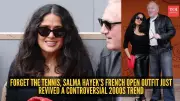 Salma Hayek Stuns in Leather Bermuda Shorts at French Open 2024