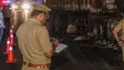 Two killed as trailer rams truck, both vehicles catch fire in UP's Barabanki