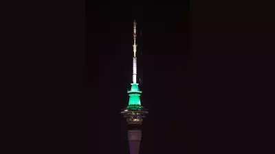 Auckland Sky Tower Lit in Tricolour for PM Modi's New Zealand Visit
