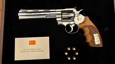 Erdogan gifts NATO leaders vintage revolver and live ammunition after summit