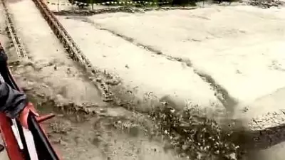 Landslide, flash flood batter Himachal's Kinnaur; 100-foot iron bridge submerged
