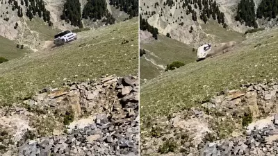Tourists' car rolls into gorge in J&K's Gurez after they step out for photos