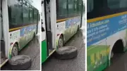 Chandigarh Electric Bus Loses Both Tyres Mid-Route, Major Accident Averted