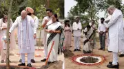 Delhi CM Rekha Gupta, Amit Shah Launch Eco-Restoration Drive to Plant 70 Lakh Trees, Flag Off 300 E-Buses