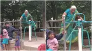 Elderly Woman's Intense Park Gym Workout in Bengaluru Sparks Safety Debate
