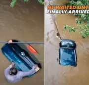 Owner Refuses to Let Go of Floating Car Amid Pune Floods, Internet Reacts