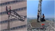 Protesters Scale Empire State Building with Peace Banner in NYC