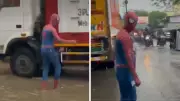 Real-Life Spider-Man Helps Stranded in Thane Floods