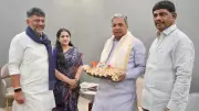 Shivakumar Meets Siddaramaiah with Family on His One Month as CM