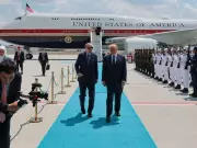 Trump arrives in Ankara for NATO summit, greeted by Turkish President Erdogan