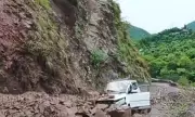 Two injured after boulders crash onto car in Himachal's Kunihar